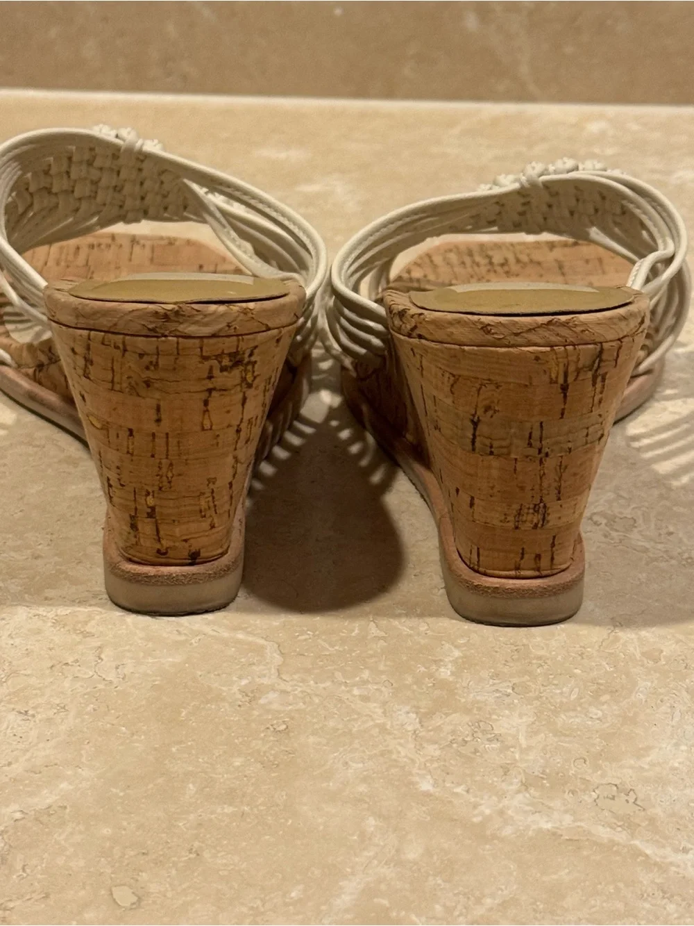 Dolce Vita White Woven Slide Sandals